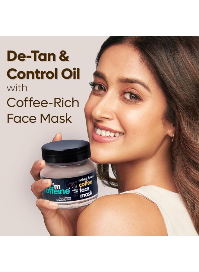 mCaffeine Coffee De Tan Face Pack Mask with Kaolin Clay, Multani Mitti & Bentonite Clay | Removes Tan, Cleanses Pores & Controls Excess Oil | For All Skin Types (100gm) - Image 2